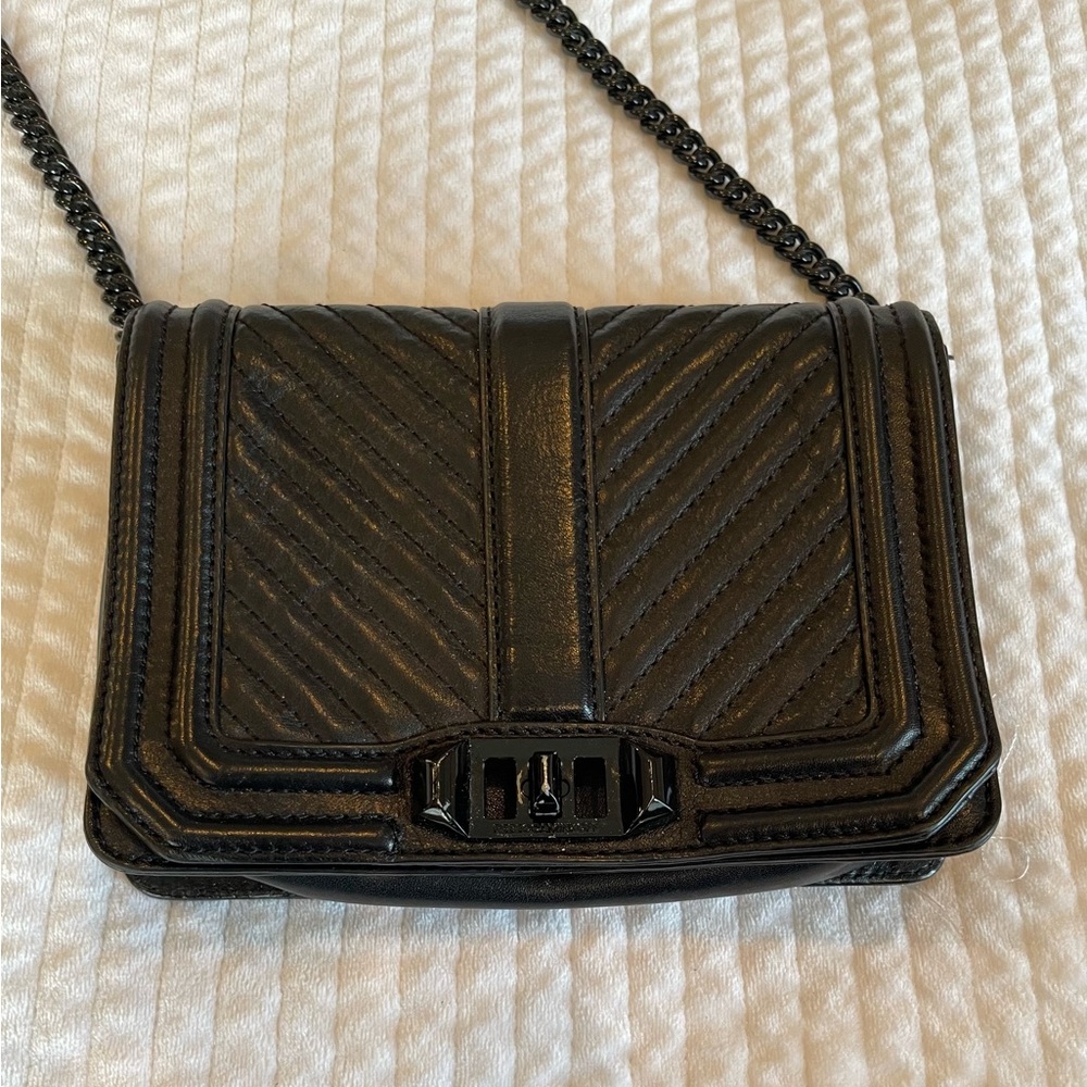 Rebecca Minkoff Love Chevron Quilt Small Leather Crossbody Bag